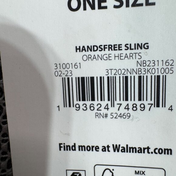 No Boundaries Orange Hearts Handsfree Crossbody Sling Bag - Picture 3 of 6